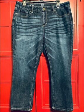 a.n.a Dark Indigo Cropped Straight-Leg Jeans